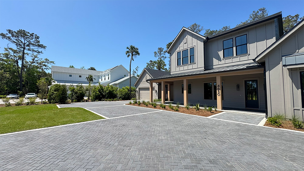 new driveway outside of residential home