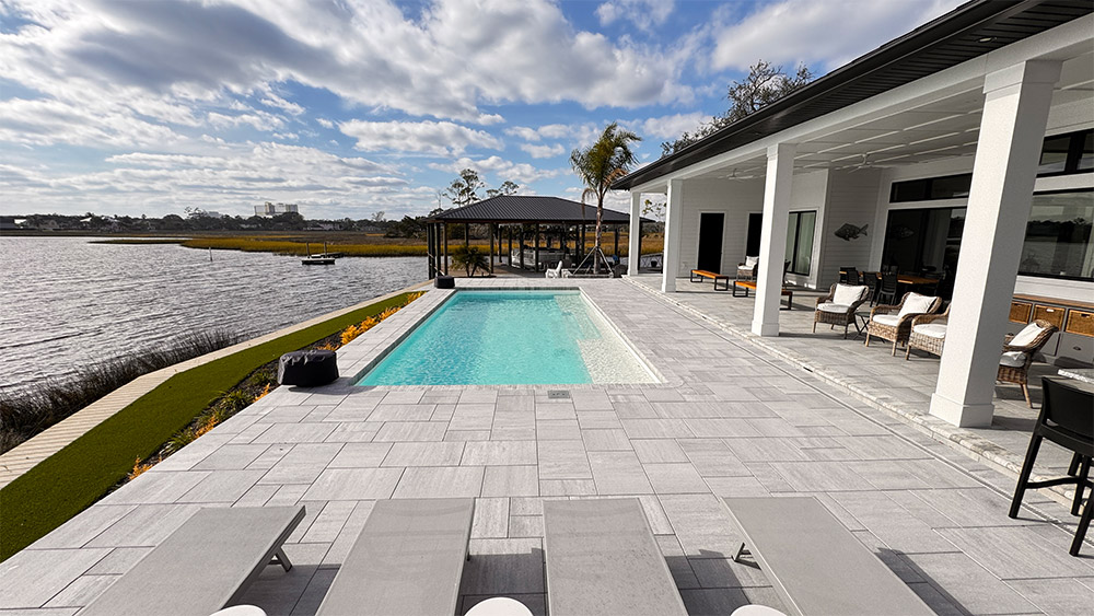 backyard patio with pool