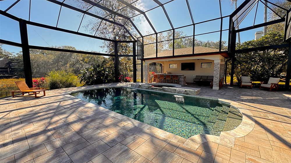 backyard patio with pool